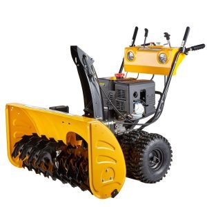 Commercial-grade industrial 15hp 420cc gasoline snow blower | 45-inch wide two-section system headlights