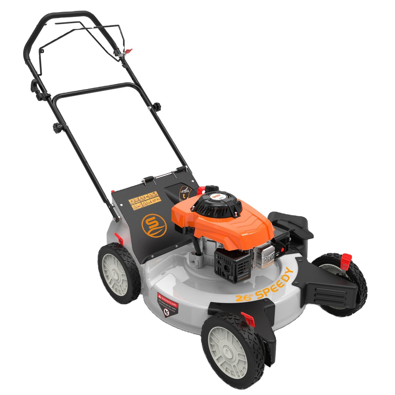 SWY-26FB2 self-propelled 224cc gasoline/gasoline engine lawnmower with cordless blades, for quick lawn mowing using garden tools. - Image 5